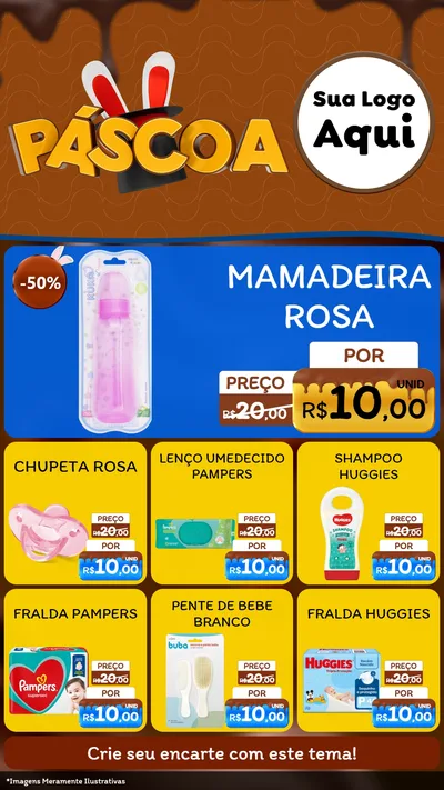 Modelo de Rede Social para Stories com o tema Páscoa para Bebês