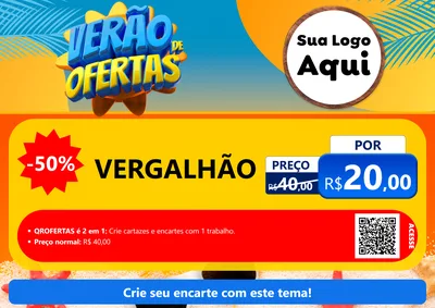 Modelo de Cartaz para Cartaz A4 Horizontal com o tema Verão de Ofertas para Ferragens