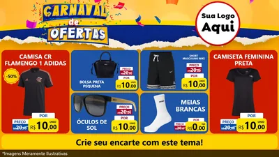 Modelo de TV para TV Horizontal com o tema Carnaval de Ofertas para Roupas e acessórios
