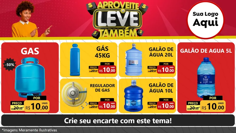 Modelo de TV para TV Horizontal com o tema Aproveite e Leve Também para Água e gás