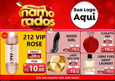 Modelo de Encarte para Encarte A4 Horizontal com o tema Semana dos namorados para Perfumes