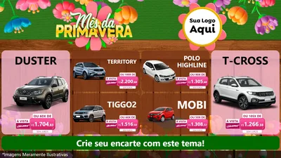 Modelo de TV para TV Horizontal com o tema Mês da Primavera para Concessionaria de Carros