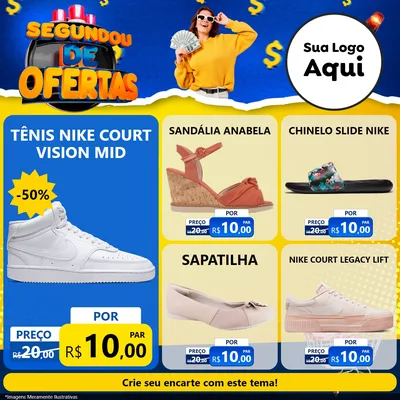 Modelo de Rede Social para Feed Facebook com o tema Segundou de Ofertas para Calçados