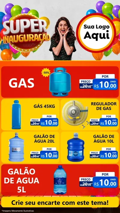 Modelo de TV para TV Vertical com o tema Super Inauguração para Água e gás