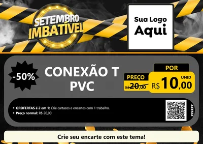 Modelo de Cartaz para Cartaz A4 Horizontal com o tema Setembro Imbatível para Tubos e conexões