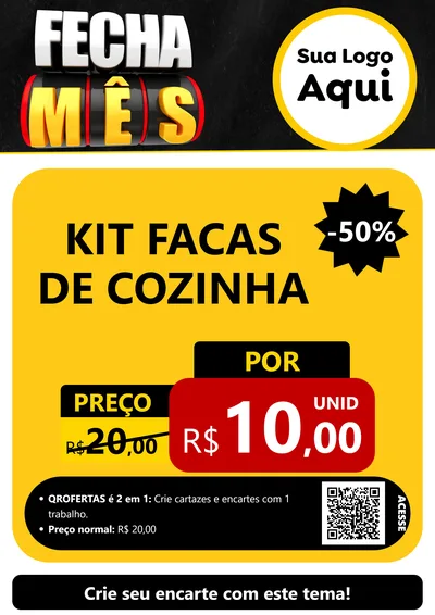 Modelo de Cartaz para Cartaz A4 Vertical com o tema Fecha Mês para Utilidades Domésticas