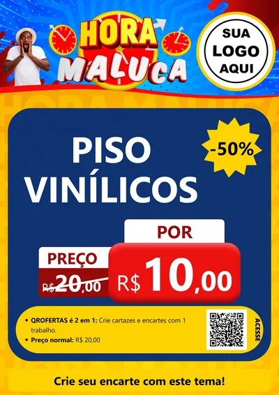 Modelo de Cartaz para Cartaz A4 Vertical com o tema Hora Maluca para Material para Construção