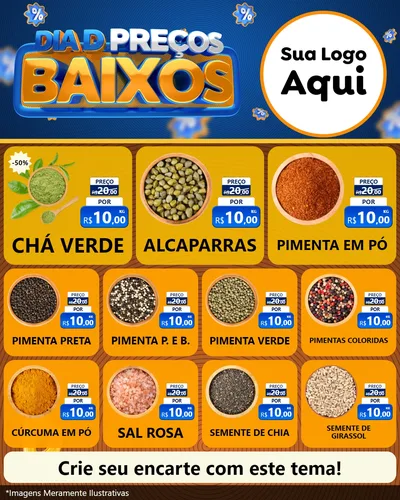 Modelo de Rede Social para Feed Instagram com o tema Dia D Preço Baixo para Produtos Naturais