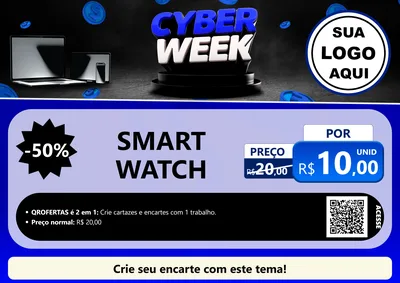 Modelo de Cartaz para Cartaz A4 Horizontal com o tema Cyber Week para Informática