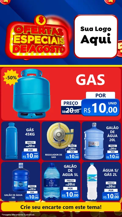 Modelo de Rede Social para Stories com o tema Ofertas Especiais de Agosto para Água e gás