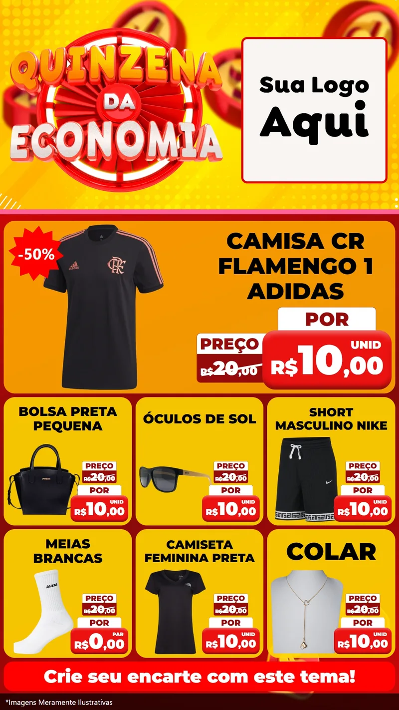 Modelo de Rede Social para Stories com o tema Quinzena Da Economia para Roupas e acessórios