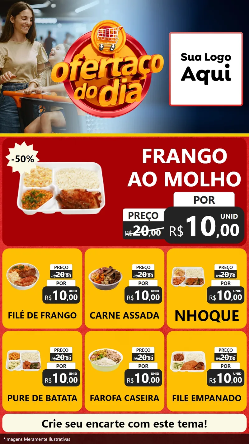 Modelo de Rede Social para Stories com o tema Ofertaço Do Dia para Restaurante