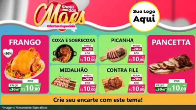 Modelo de TV para TV Horizontal com o tema Show das Mães - Ofertas Especiais para Assados