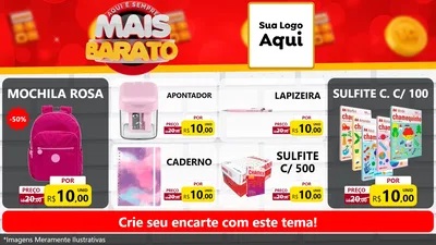 Modelo de TV para TV Horizontal com o tema Mais Barato para Papelaria