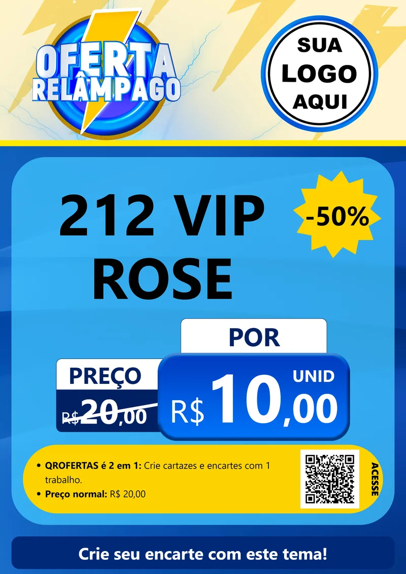 Modelo de Cartaz para Cartaz A4 Vertical com o tema Oferta Relâmpago para Perfumes