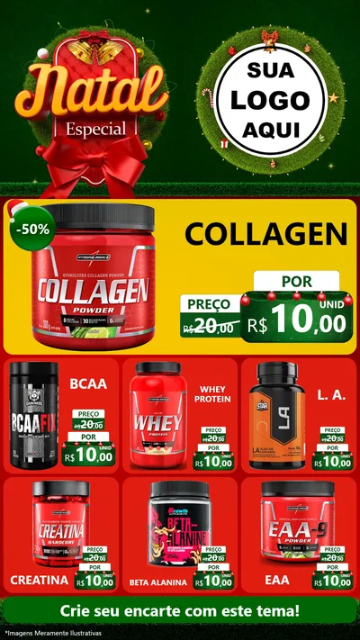 Modelo de Rede Social para Stories com o tema Natal Especial para Suplementos alimentares