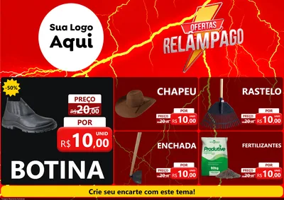 Modelo de Encarte para Encarte A4 Horizontal com o tema Ofertas Relâmpago para Agropecuária