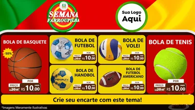 Modelo de TV para TV Horizontal com o tema Semana Farroupilha para Artigos Esportivos