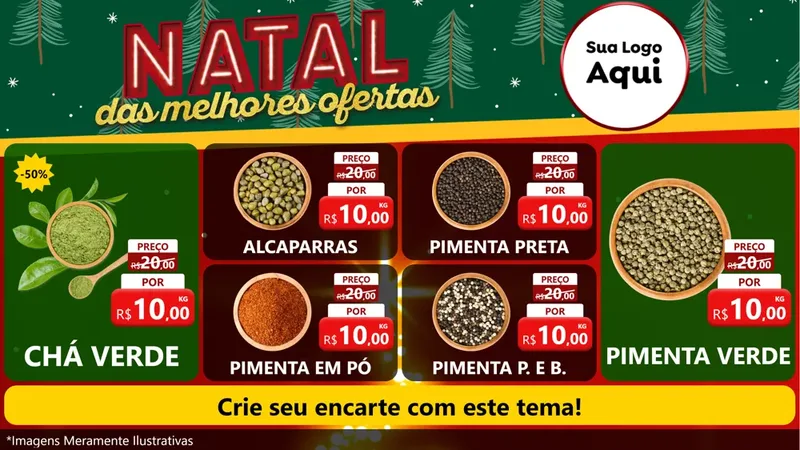 Modelo de TV para TV Horizontal com o tema Natal das Melhores Ofertas para Produtos Naturais