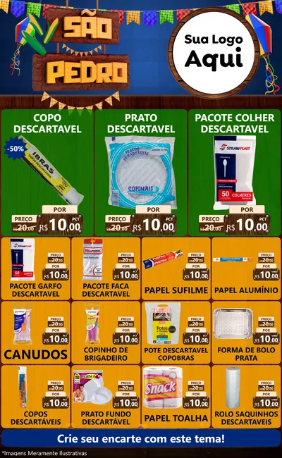 Modelo de Encarte para Encarte Grande com o tema São Pedro para Embalagens