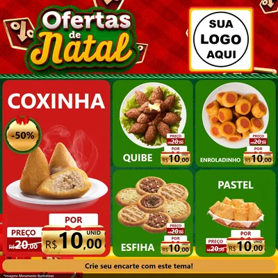 Modelo de Rede Social para Feed Facebook com o tema Ofertas de Natal para Salgadaria