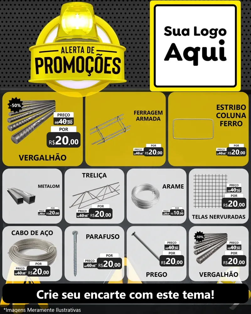 Modelo de Rede Social para Feed Instagram com o tema Alerta de Promoções para Ferragens