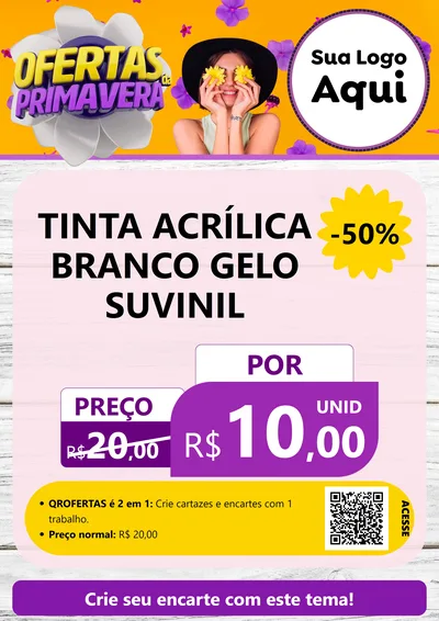 Modelo de Cartaz para Cartaz A4 Vertical com o tema Ofertas Da Primavera para Tintas e Ferramentas