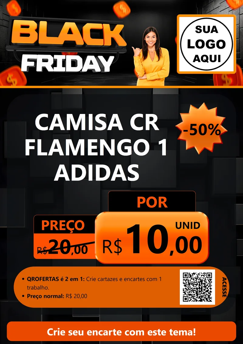 Modelo de Cartaz para Cartaz A4 Vertical com o tema Black Friday para Roupas e acessórios