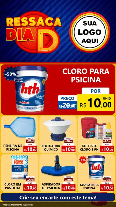 Modelo de Rede Social para Stories com o tema Ressaca Dia D para Produtos para Piscina