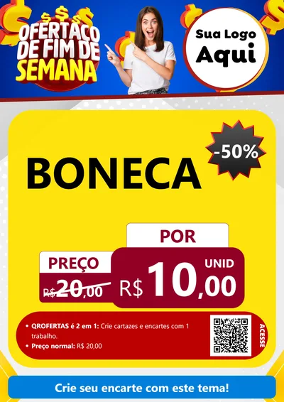 Modelo de Cartaz para Cartaz A4 Vertical com o tema Ofertaço de Fim de Semana para Brinquedos