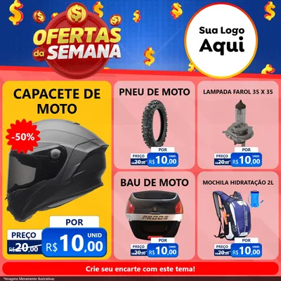 Modelo de Rede Social para Feed Facebook com o tema Ofertas Da Semana para Moto peças