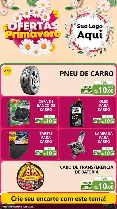 Modelo de TV para TV Vertical com o tema Ofertas de Primavera para Auto peças