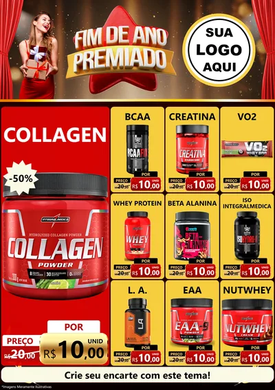 Modelo de Encarte para Encarte A4 Vertical com o tema Fim de Ano Premiado para Suplementos alimentares
