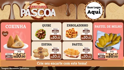 Modelo de TV para TV Horizontal com o tema Ofertas de Páscoa para Salgadaria