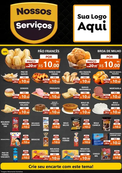 Modelo de Encarte para Encarte A4 Vertical com o tema Nossos Serviços para Padaria