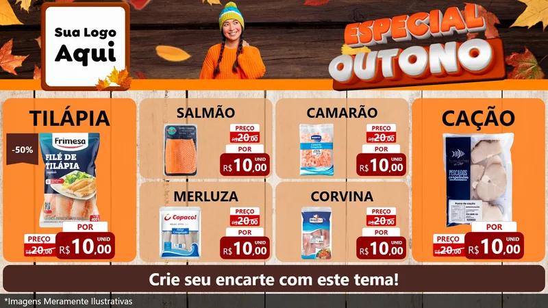 Modelo de TV para TV Horizontal com o tema Especial Outono para Peixaria