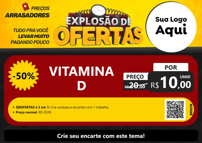 Modelo de Cartaz para Cartaz A4 Horizontal com o tema Explosão de Ofertas para Farmácia