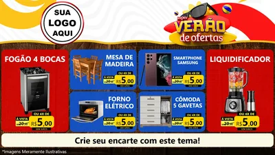 Modelo de TV para TV Horizontal com o tema Super Verão de Ofertas para Móveis e Eletro