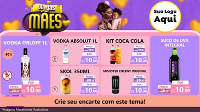 Modelo de TV para TV Horizontal com o tema Dia das Mães para Distribuidora de bebidas