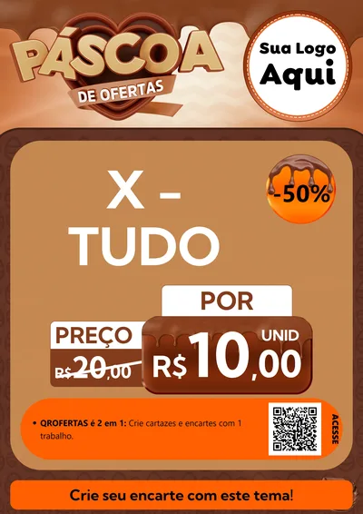 Modelo de Cartaz para Cartaz A4 Vertical com o tema Páscoa de Ofertas para Hamburgueria