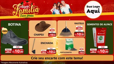 Modelo de TV para TV Horizontal com o tema Alegria em Família Super Ofertas - Natal para Agropecuária