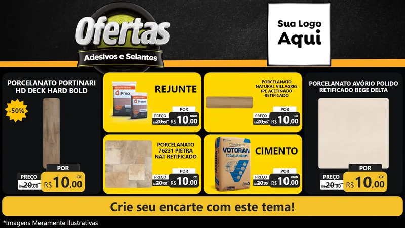 Modelo de TV para TV Horizontal com o tema Ofertas - Adesivos e Selantes para Pisos e revestimentos