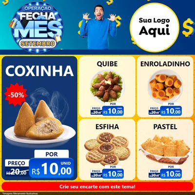 Modelo de Rede Social para Feed Facebook com o tema Operação Fecha Mês Setembro para Salgadaria