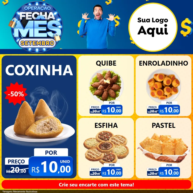 Modelo de Rede Social para Feed Facebook com o tema Operação Fecha Mês Setembro para Salgadaria