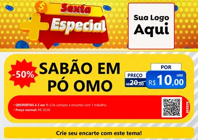 Modelo de Cartaz para Cartaz A4 Horizontal com o tema Sexta Mais Especial para Produtos de Limpeza