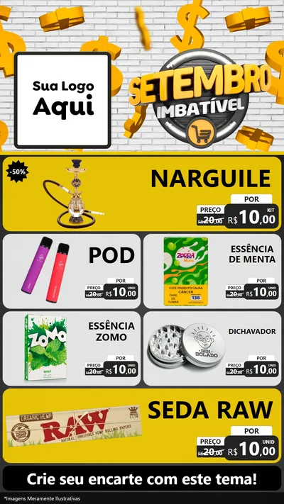 Modelo de TV para TV Vertical com o tema Setembro Imbatível para Tabacaria