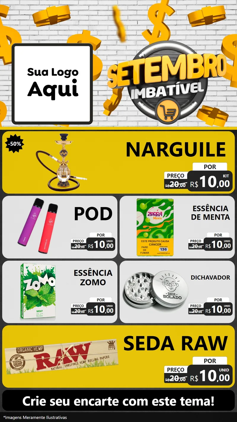 Modelo de TV para TV Vertical com o tema Setembro Imbatível para Tabacaria