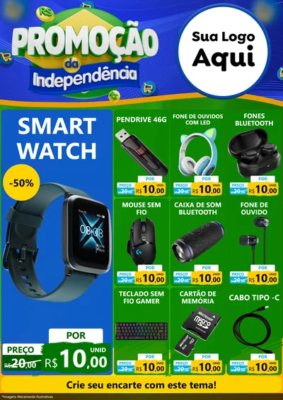Modelo de Encarte para Encarte A4 Vertical com o tema Promoção da Independência para Informática