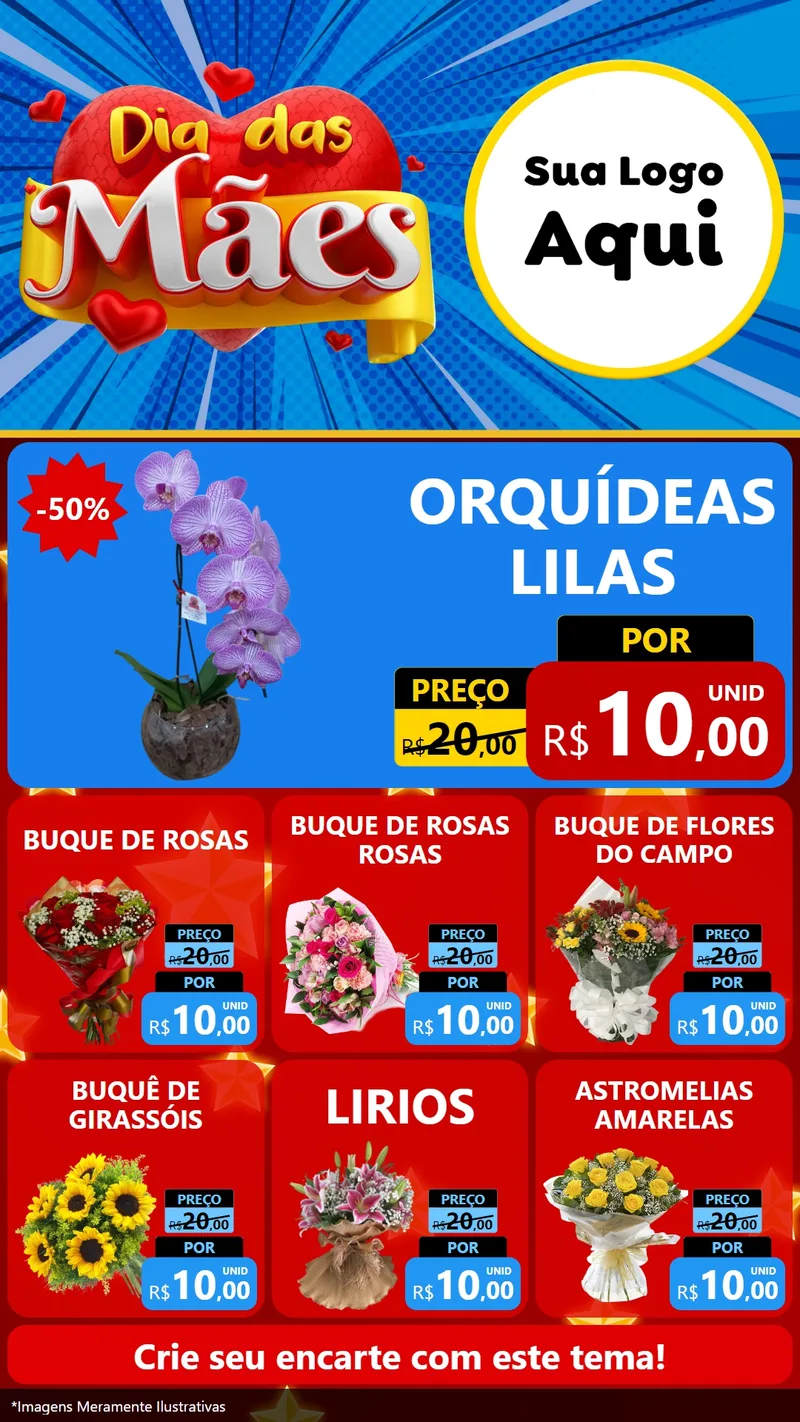 Modelo de Rede Social para Stories com o tema Dia das Mães para Floricultura e jardim
