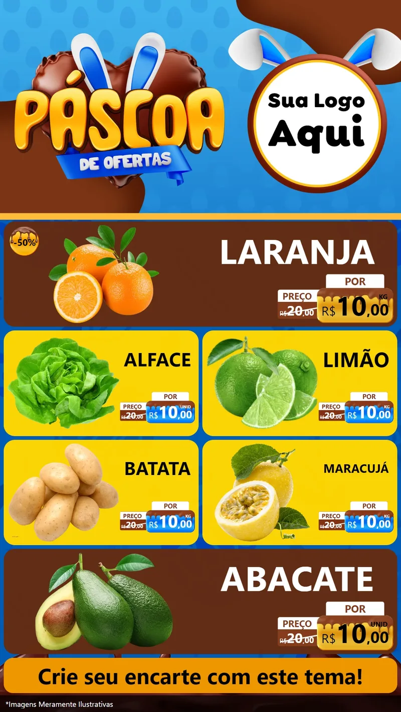 Modelo de TV para TV Vertical com o tema Páscoa de Ofertas para Hortifrúti